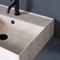 Beige Travertine Design Ceramic Wall Mounted or Vessel Sink With Counter Space